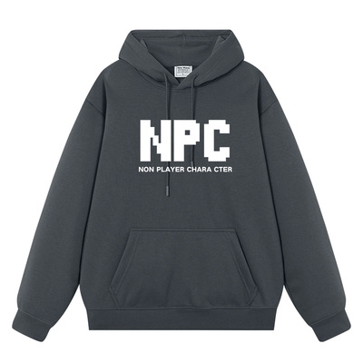 秀洛游戏周边字母NPC秋冬连帽卫衣男女情侣装宽松上衣服休闲帽衫