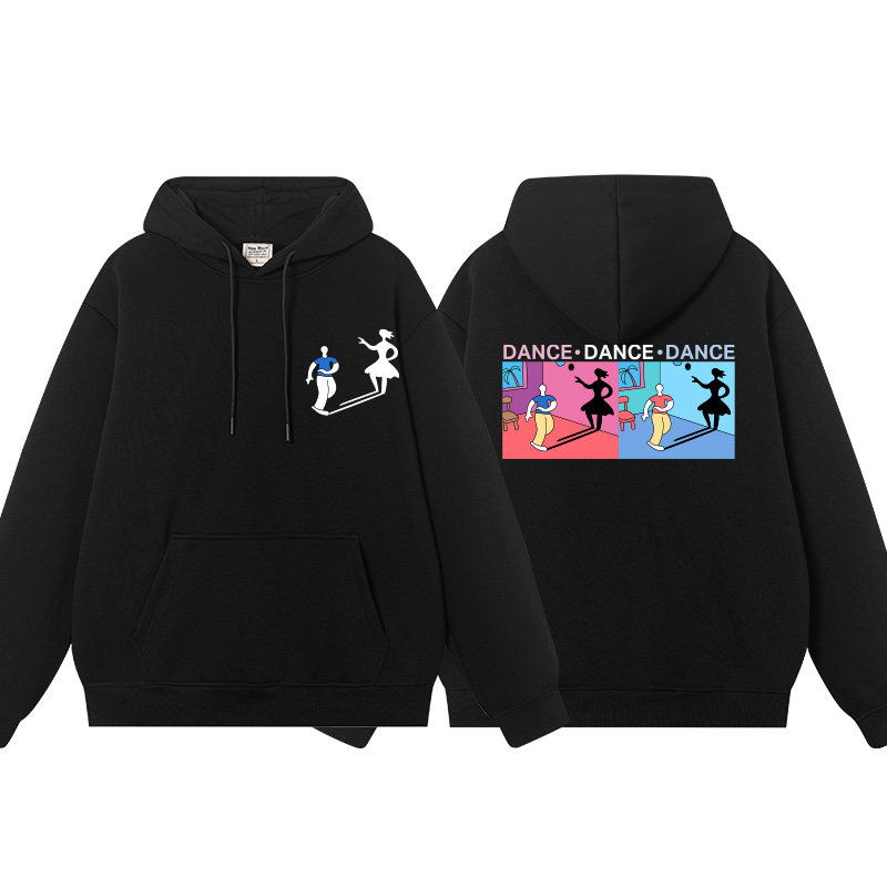 村上春树联名手绘跳舞dance秋冬卫衣外套连帽宽松加绒加厚上衣服,男装,卫衣,淘宝优惠券,粉丝福利购,淘宝优惠卷