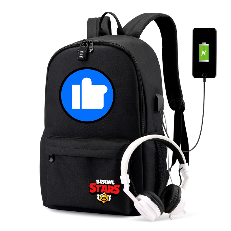 BrawlStars荒野乱斗宙斯红拇指游戏周边书包中小学生男女双肩背包