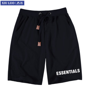 秀洛ESSENTIALS FEAR OF GOD 高街五分裤子男宽松抽绳FOG短裤夏季