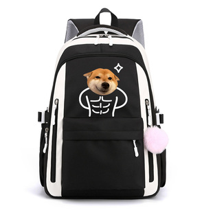 秀洛惊讶肚肚猫咪腹肌狗表情吗双肩包双肩背包男女中学小学生书包