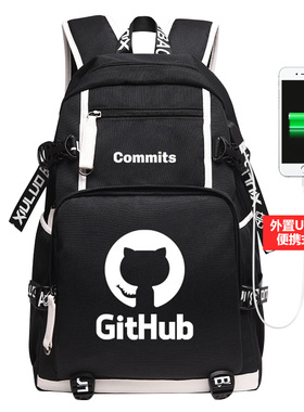 章鱼猫小恐龙it狂人程序员双肩包程序猿极客GITHUB书包男双肩背包