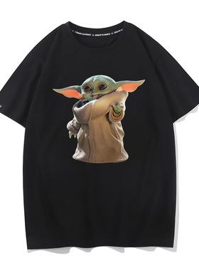 秀洛star war同款外星人尤达宝宝男短袖t恤卡通印花宽松星球大战