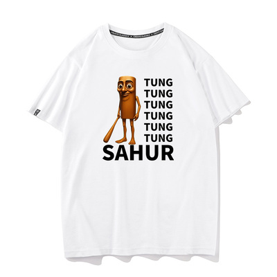 秀洛外国山海经 Tung tung tung sahur木棒人夏季短袖T恤男女衣服