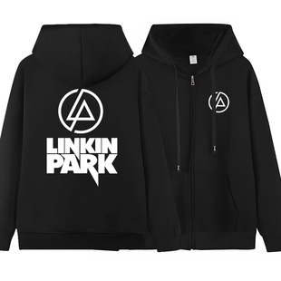 林肯公园乐队linkin park摇滚音乐拉链连帽卫衣男加绒加厚外套衣