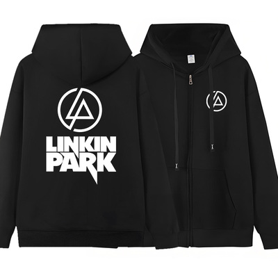 林肯公园乐队linkin park摇滚音乐拉链连帽卫衣男加绒加厚外套衣