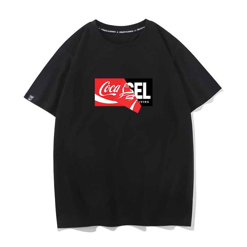 可口可乐短袖T恤男女联名coke世界杯纯棉宽松运动大码情侣半袖潮