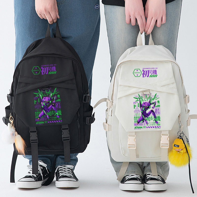 秀洛eva初号机书包男初中学生动漫休闲大学生自习双肩背双肩包