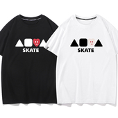 秀洛skate运动轮滑训练滑冰男女同款 衣服 T恤打底衫 情侣装 纯棉短袖