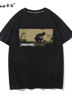Linkin Park林肯公园Meteora专辑短袖t恤摇滚乐队vintage美式