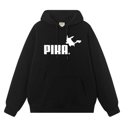 秀洛神奇宠物小精灵宝贝宝可梦联名连帽卫衣男皮卡丘pika加绒卫衣