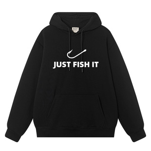 秀洛just it钓鱼人钓鱼佬台钓路亚溪流海钓卫衣男连帽上衣服 fish