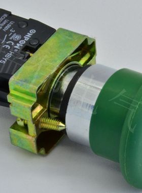 红波按钮 绿色蘑菇头按钮 HBY5-01M 40mm单常开触点开孔22mm