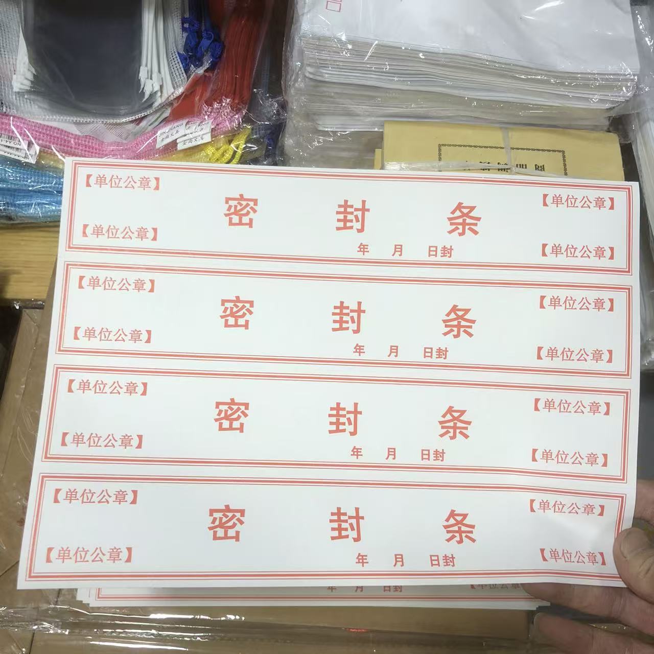 不干胶密封条贴档案封口