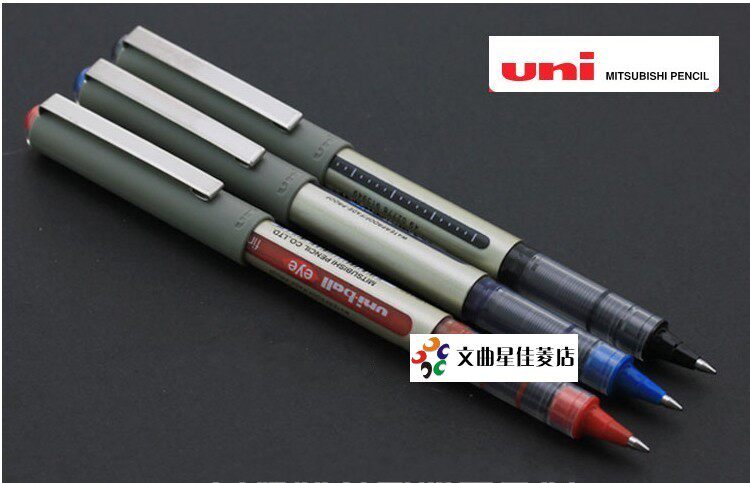 6支uni三菱UB-157中性笔 直液式耐水性走珠笔 签字笔0.7mm