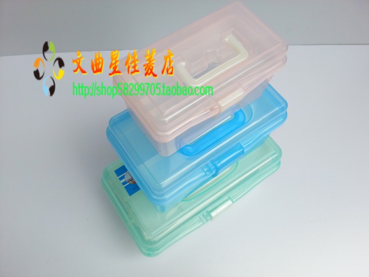 包邮美术绘画 颜料工具箱 多功能 透明塑料手提 学生儿童大号三层