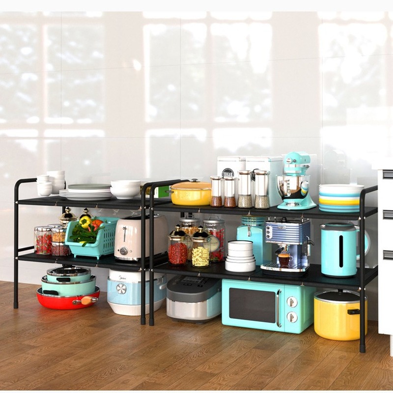 厨房下水槽置物架可伸缩橱柜分层多功能下水道柜子收纳架落地多层
