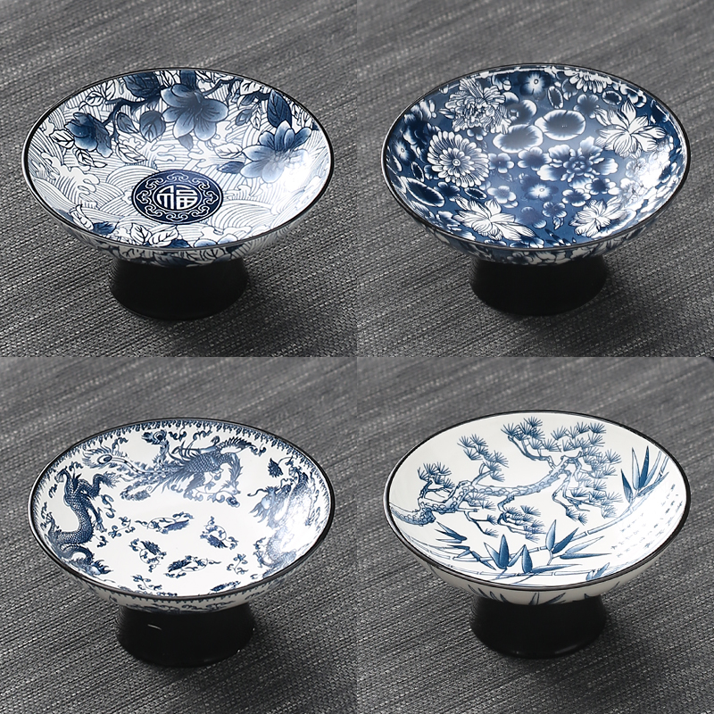 围炉煮茶青花瓷果盘水果盘小零食盘点心干果茶点收纳盘中式家居盘