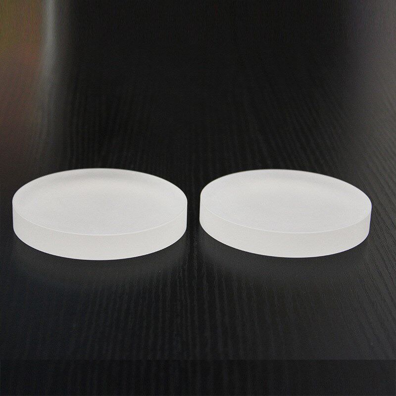 9玻璃水晶磨砂圆饼圆柱体家居桌面摆件饰品底座摄影道具