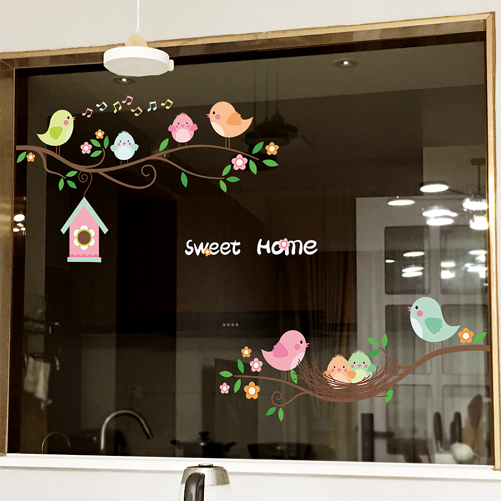 清新郁金香布置静电贴纸