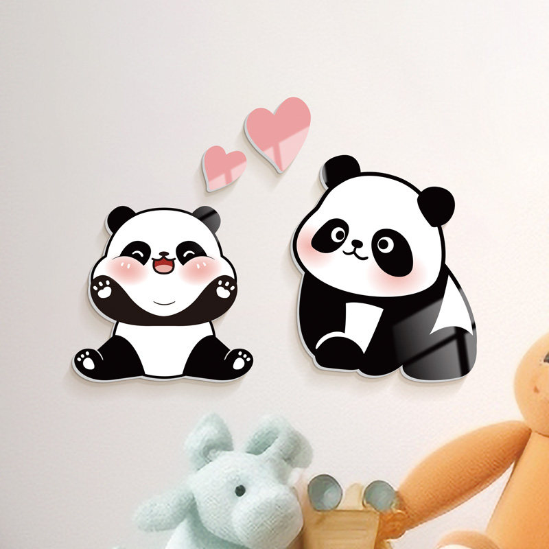 熊猫装饰墙贴遮丑补洞贴纸儿童房卧室房间墙面布置自粘立体装饰贴,家居饰品,软装墙贴,淘宝优惠券,粉丝福利购,淘宝优惠卷