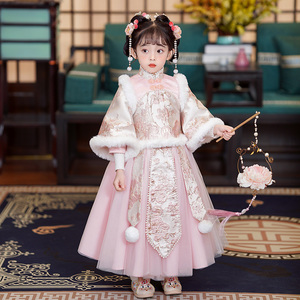 女童汉服冬款2023新款儿童古装超仙小女孩加厚宝宝唐装古风秋冬季