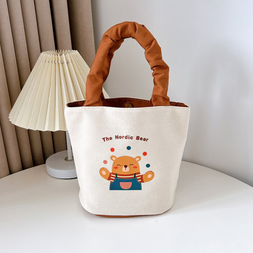 2025新款可爱帆布包女包外出手拎包便当手提包女帆布袋定制印logo