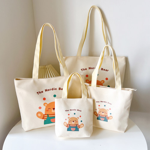 帆布包手提包单肩包休闲文艺学生上班通勤包大容量女包帆布袋定制