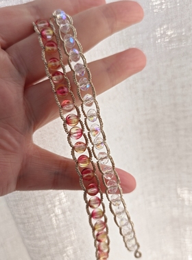 手工diy梭编软手镯梭编手链女款小众设计感轻奢捷克珠手链xhs同款