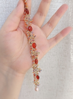 法国梭编蕾丝 手工diy玛瑙锆石手链xhs同款碧玺项链 lorina复刻款