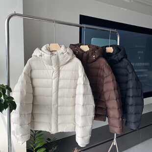 鹅绒！冬季男排骨加厚保暖羽绒服90绒连帽外套潮流百搭宽松上衣潮