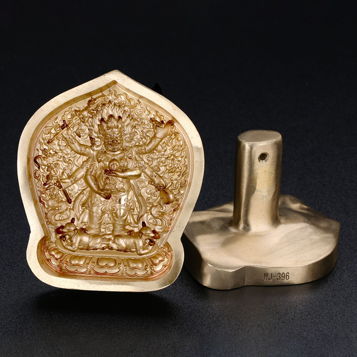 黄铜六臂白玛哈嘎拉大号模具佛像精品陶泥擦擦工厂现货直邮