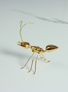 金色蚂蚁摆件锌合金电镀小蚂蚁装饰品北欧INS创意小动物摆件