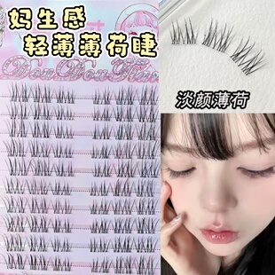 淡颜白开水假睫毛自然短款妈生感伪素颜清透日常新手自粘单簇新款