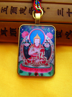 YC23A47新款精品宗喀巴大师古金铜合金佛像牌法会结缘小吊坠定制