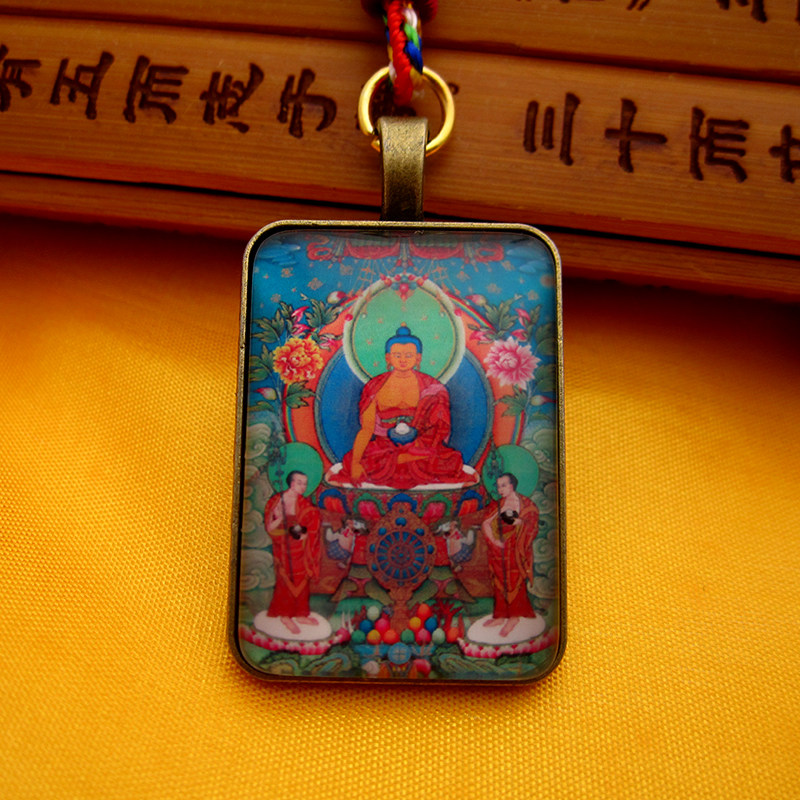 YC2372新款古青铜藏地释迦牟尼佛唐卡合金佛牌吊坠法会结缘小挂牌