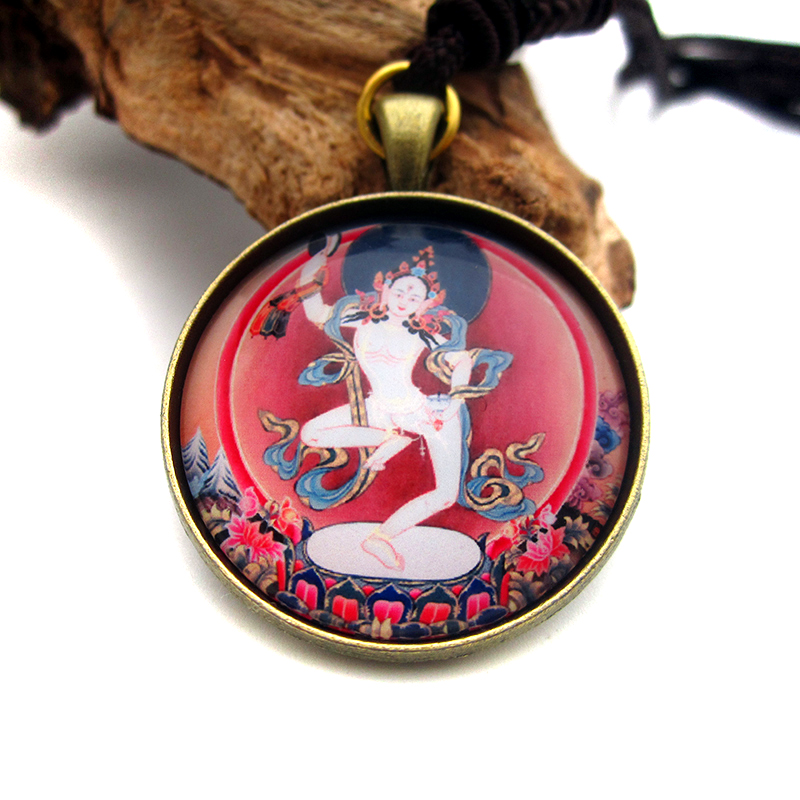 YC6363精品玛吉拉准唐卡古青铜合金佛牌吊坠藏地法会结缘小饰品