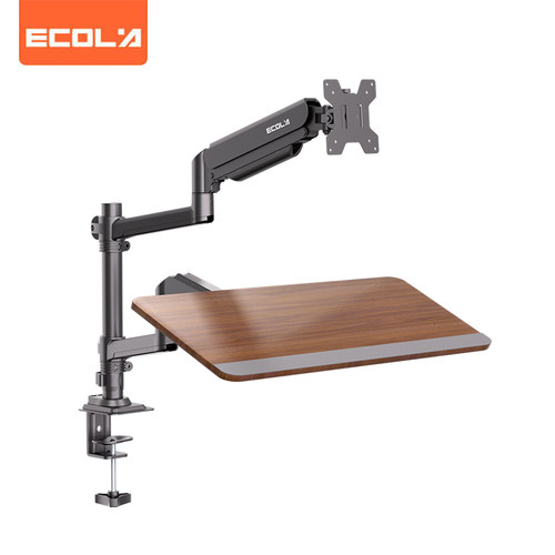 宜客莱(ECOLA)F43PBK 黑色显示器支架双屏+键盘托架