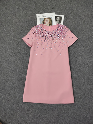 aurora包邮甜美钉珠A字裙