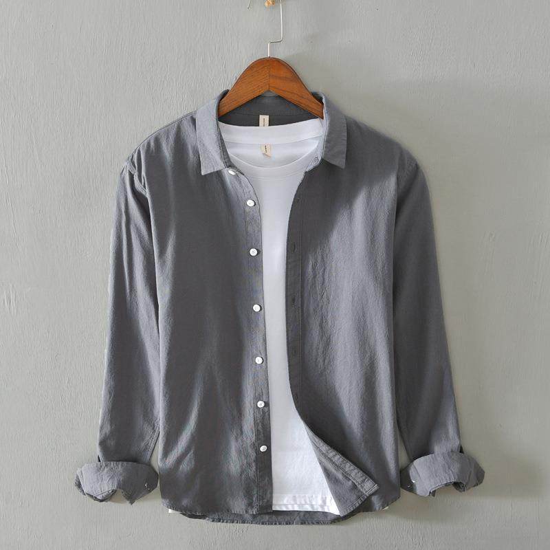 2026春季新款衬衫男长袖文艺潮流时尚帅气春秋季纯棉百搭衬衣外套,男装,衬衫,淘宝优惠券,粉丝福利购,淘宝优惠卷