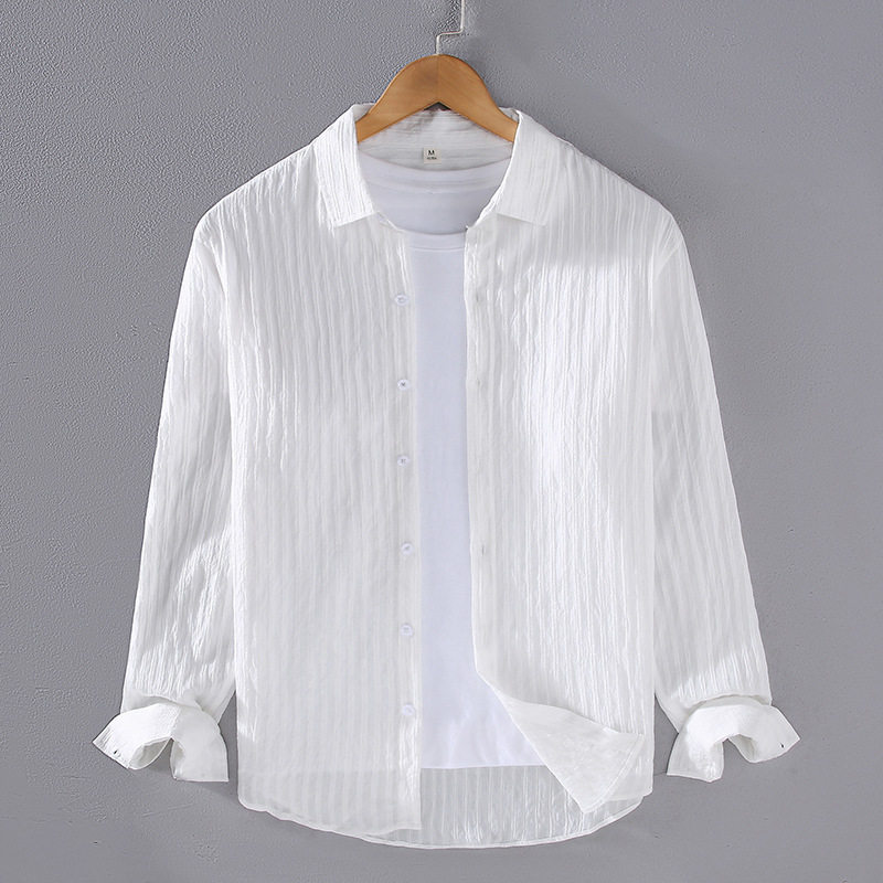 防晒衣竖条纹长袖衬衫男士春夏季百搭衬衣提花潮流时尚皮肤衣外套,男装,衬衫,淘宝优惠券,粉丝福利购,淘宝优惠卷