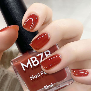 A鸭鸭无毒无味指甲油免烤快干持久流行显白可撕拉女护甲冰透裸色