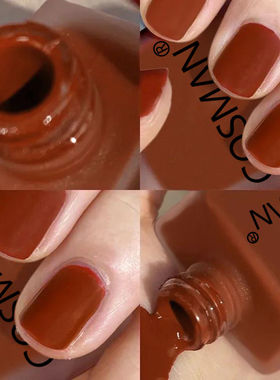 暗红色磨砂指甲油2025新款持久哑光雾面美甲套装免烤快干不可撕拉