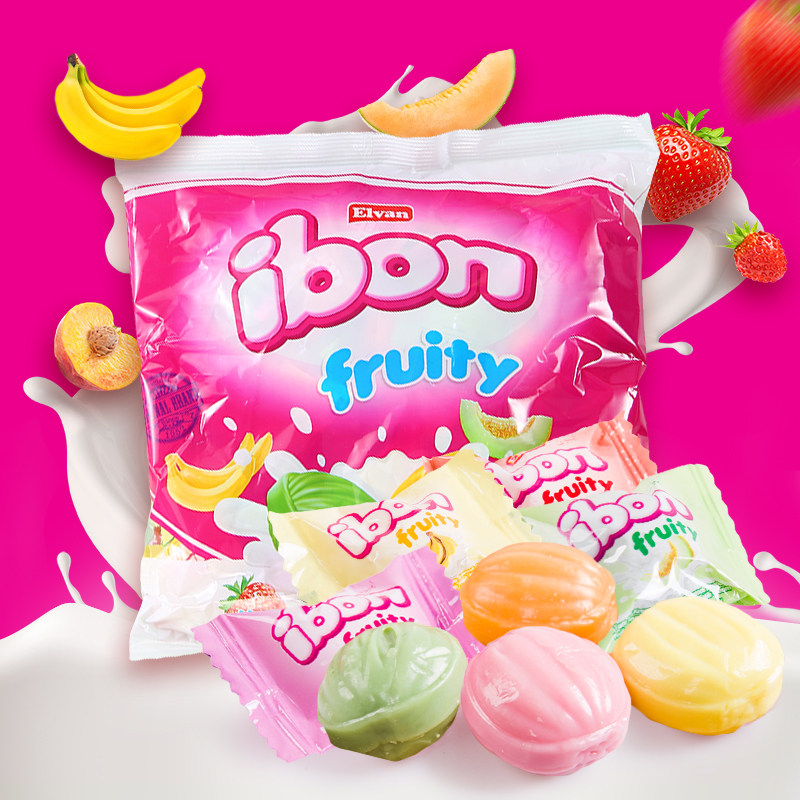 土耳其ibon果味牛奶味夹心硬糖