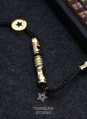 Tumbler studio黑金单晶铜航插线客制化键盘线wooting磁轴键盘线