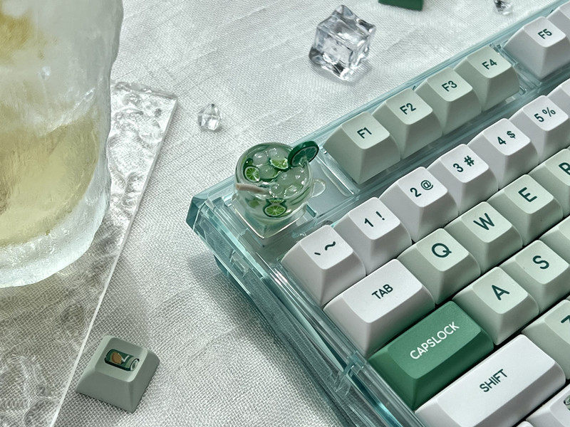 柠檬茶树脂个性键帽机械键盘ttc凯华樱桃十字轴水果按键卡通可爱