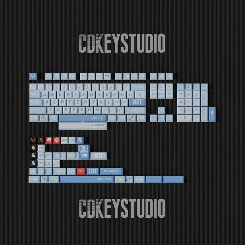 无畏契约-捷风jett键帽cdkeystudio设计pbt原厂高度机械键盘按键