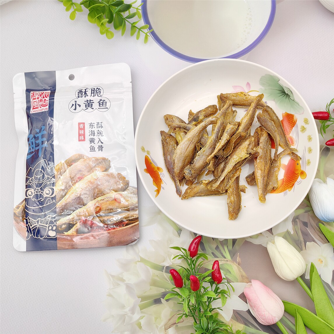 淳风派酥脆小黄鱼香辣味即食海味鱼干鱼仔网红解馋零食下酒小吃