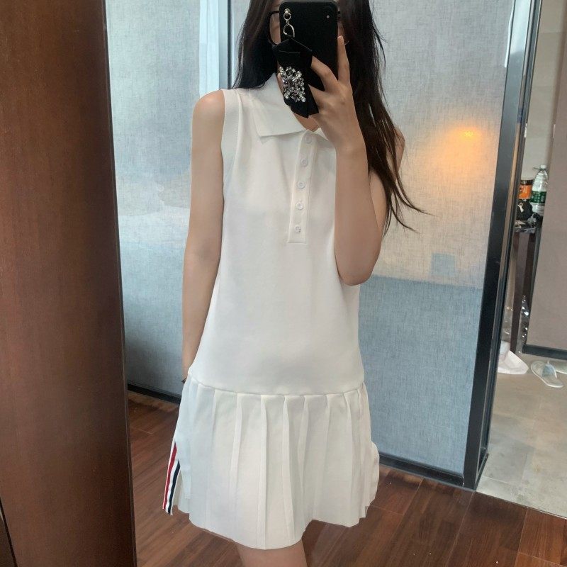 学院风tb背心针织连衣裙冰丝