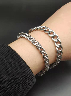 淘宝心选钛钢嘻哈男女手链不掉色